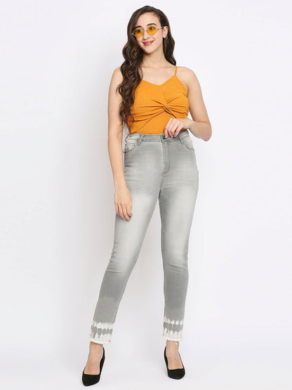 Being Human Women Slim Straight Fit Denim-Grey Tone - beinghumanbd - 