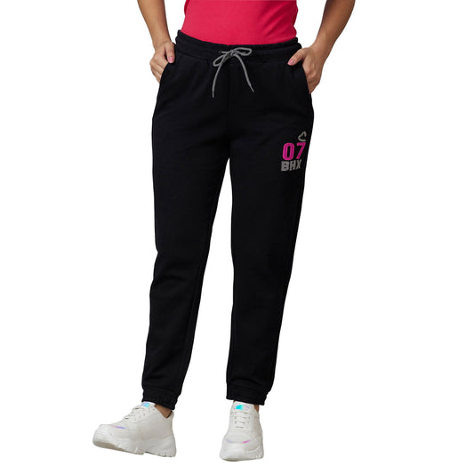 Being Human Women Track Pants-Black & Ecru Mel - beinghumanbd - 