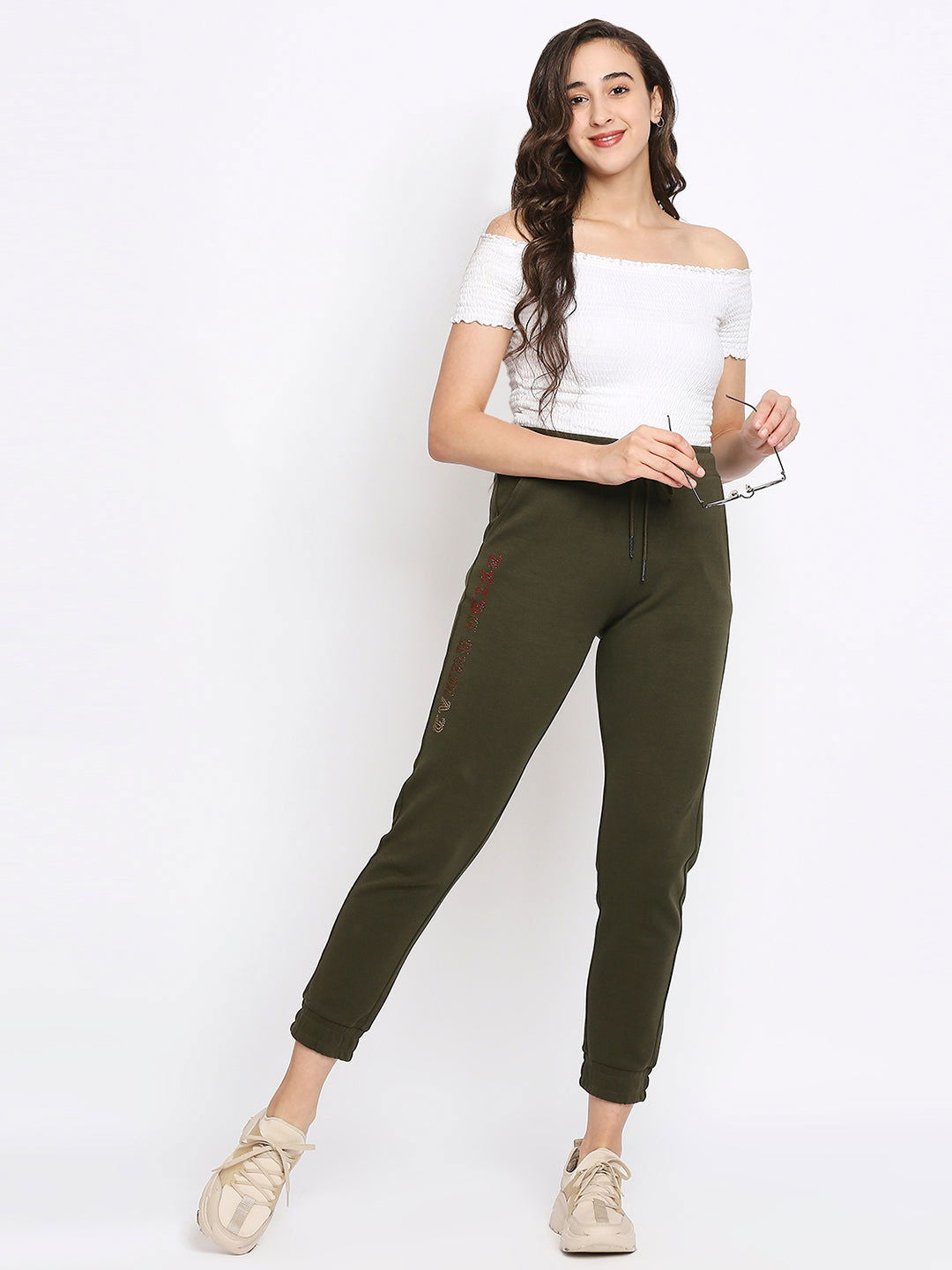 Being Human Women Track Pants-Olive - beinghumanbd - 